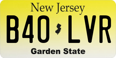 NJ license plate B40LVR