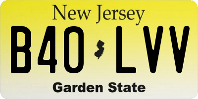 NJ license plate B40LVV