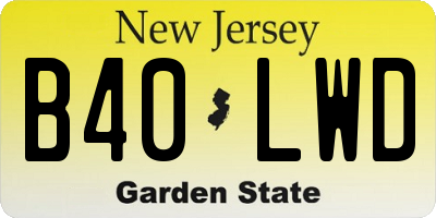 NJ license plate B40LWD