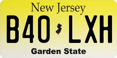 NJ license plate B40LXH