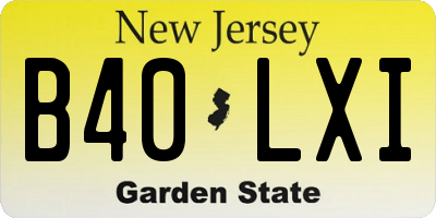 NJ license plate B40LXI