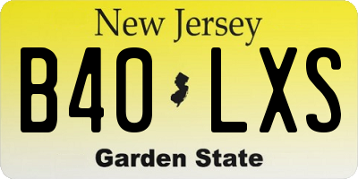 NJ license plate B40LXS
