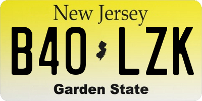 NJ license plate B40LZK