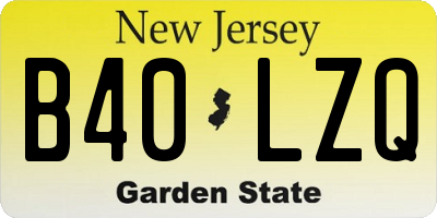 NJ license plate B40LZQ