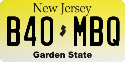 NJ license plate B40MBQ