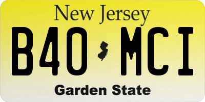 NJ license plate B40MCI