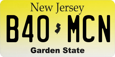 NJ license plate B40MCN