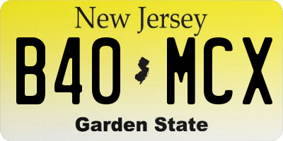 NJ license plate B40MCX