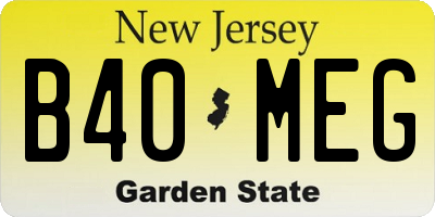 NJ license plate B40MEG