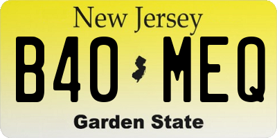 NJ license plate B40MEQ
