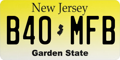 NJ license plate B40MFB