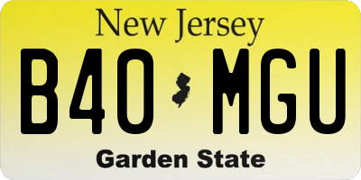 NJ license plate B40MGU