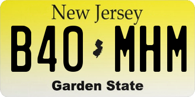 NJ license plate B40MHM