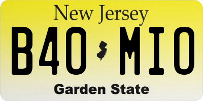 NJ license plate B40MIO