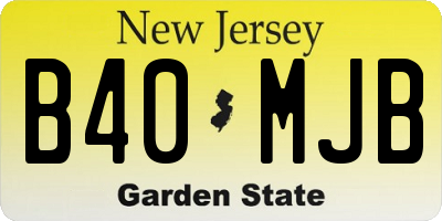 NJ license plate B40MJB