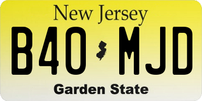 NJ license plate B40MJD