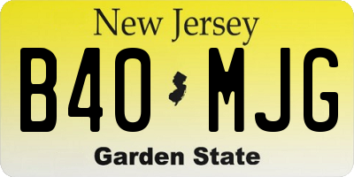 NJ license plate B40MJG