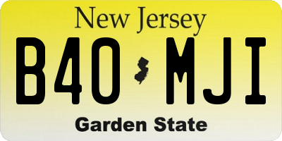 NJ license plate B40MJI