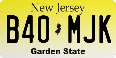 NJ license plate B40MJK