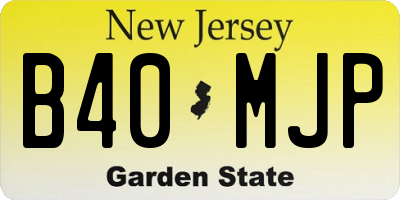 NJ license plate B40MJP