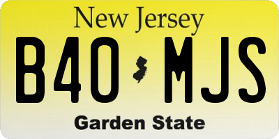 NJ license plate B40MJS