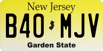 NJ license plate B40MJV