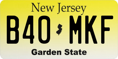 NJ license plate B40MKF