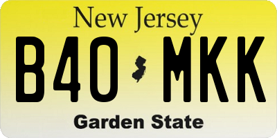NJ license plate B40MKK