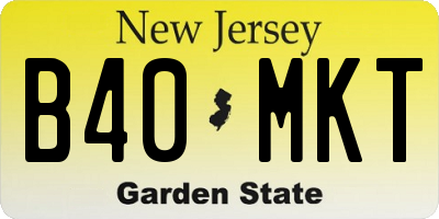NJ license plate B40MKT