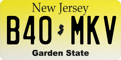 NJ license plate B40MKV
