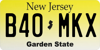 NJ license plate B40MKX