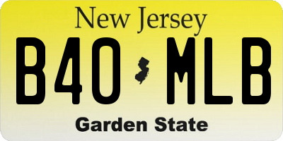 NJ license plate B40MLB