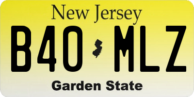 NJ license plate B40MLZ