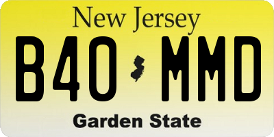 NJ license plate B40MMD