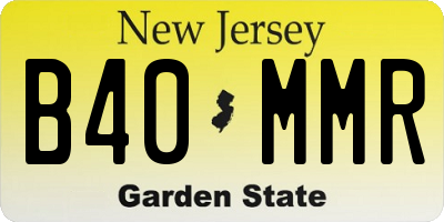 NJ license plate B40MMR