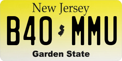 NJ license plate B40MMU