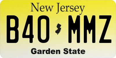 NJ license plate B40MMZ