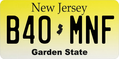 NJ license plate B40MNF