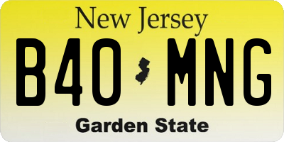 NJ license plate B40MNG
