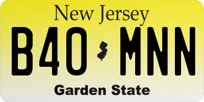 NJ license plate B40MNN
