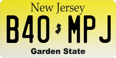 NJ license plate B40MPJ