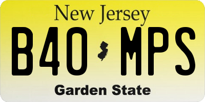 NJ license plate B40MPS