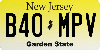 NJ license plate B40MPV