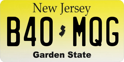 NJ license plate B40MQG