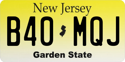 NJ license plate B40MQJ