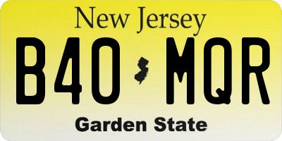 NJ license plate B40MQR