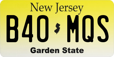 NJ license plate B40MQS