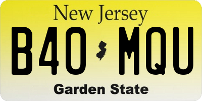 NJ license plate B40MQU