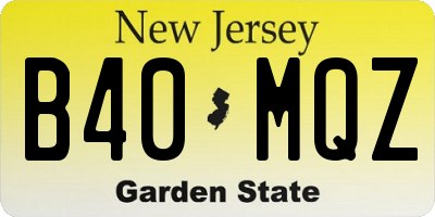 NJ license plate B40MQZ