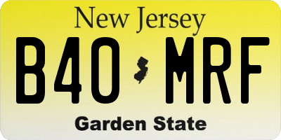 NJ license plate B40MRF